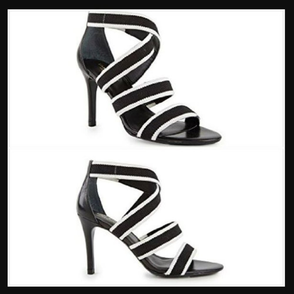 Isaac Mizrahi New York Pennie Striped Heeled Sandal size 7.5